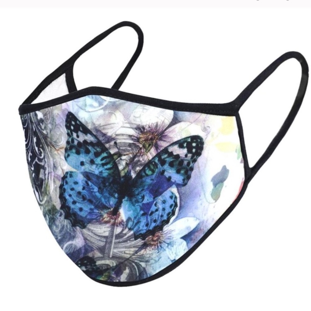 Blue Butterfly Face Mask